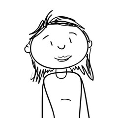 cute woman drawing character vector illustration design