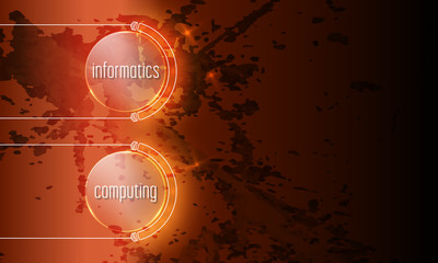 Abstract background with the words informatics, computing