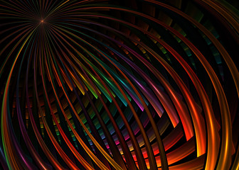 Abstract Fractal Swirl Metallic  Background - Fractal Art
