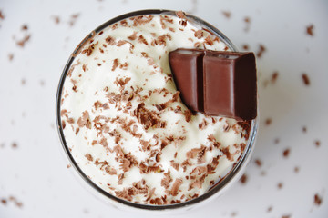 Chocolate pudding whipped cream
