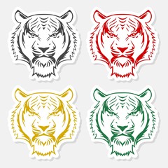 Tiger animal face icon - Illustration