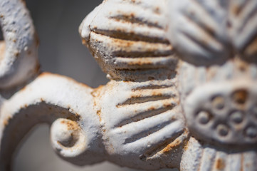 WhiteIron, Rust, Painted Iron, Iron flower, decorative iron, metal artwork,