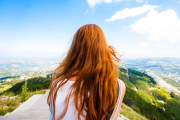 Montenegro, the mountain Lovcen and red hair
