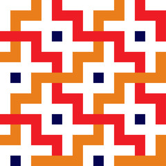 Fototapeta premium Interlaced color geometric pattern. Interlocking seamless vector background