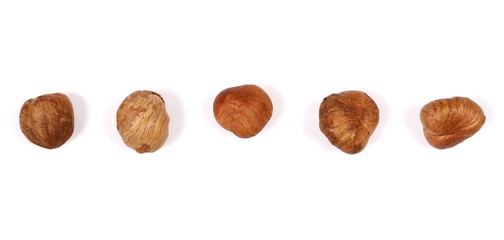 hazelnuts isolated on white background