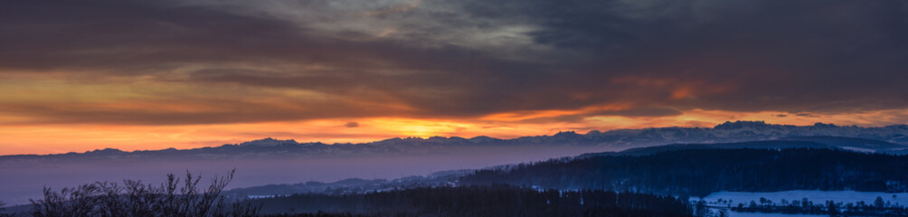 Fototapeta na wymiar Sunrise Eastern Switzerland