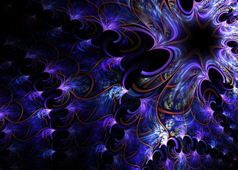 Obraz premium Abstract Fractal Wavy Pattern Background - Fractal Art 