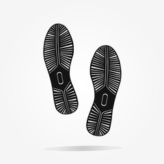 pair footprints of classic sneakers, vector, illustration,