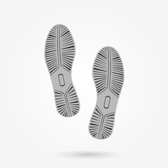 pair footprints of classic sneakers, vector, illustration,