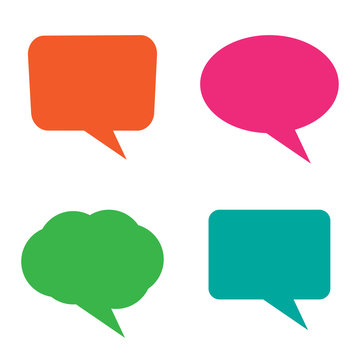 vector set of colorful speech bubbles on white background