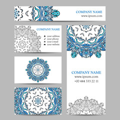 Vector corporate identity mock-up template with mandala elements