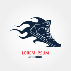 one classic hi-top with laces, vector, illustration,