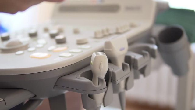 Close up of apply gel on ulstrasound probe