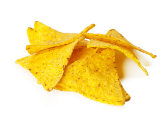 Naklejka premium corn nachos on white background