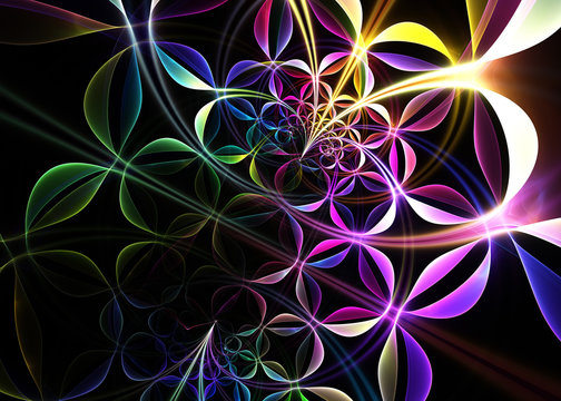Abstract Swirl  Glow   Background - Fractal Art