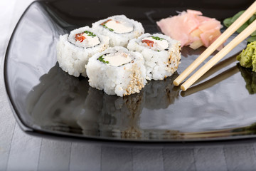 Sushi on plate