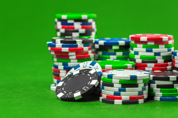 poker chips on the table