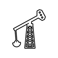 oil pump tower petroleum thin line vector illustration eps 10