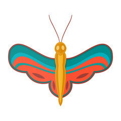 Colorful butterfly vector illustration.