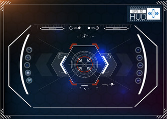 HUD background. dashboard spacecraft. The sight is fantastic. Futuristic user interface. Abstract future, concept vector futuristic blue virtual graphic.