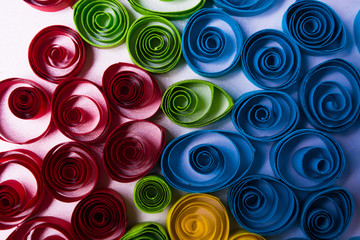 Quilling art. Color paper curls