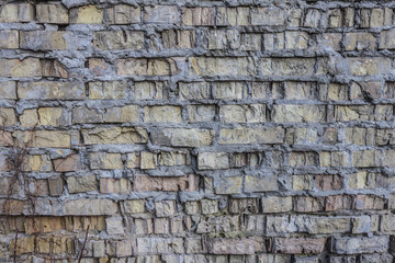 Texture. Wall. Old fine brickwork.