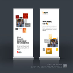 Abstract business vector set of modern roll Up Banner stand desi