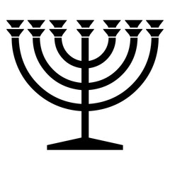 Religious sign. Judaism. Menorah. Vector Format.