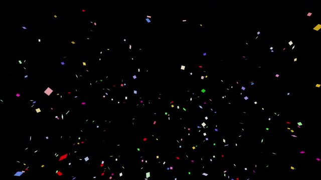 Colorful confetti particles. square.