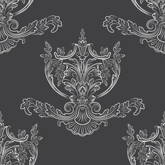 Floral pattern. Wallpaper baroque, damask. Seamless vector backg