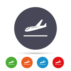 Plane landing icon. Airplane transport symbol.