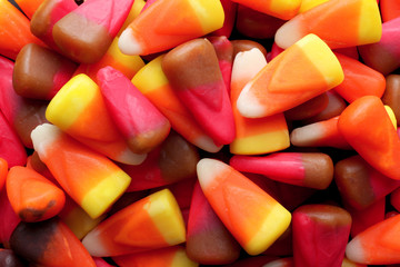 Colorful Halloween candies background