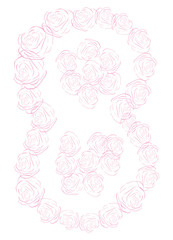 Isolated eight number on a white background, Vector illustration