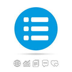 List sign icon. Content view option symbol.