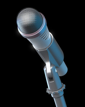 Microphone isolated on black