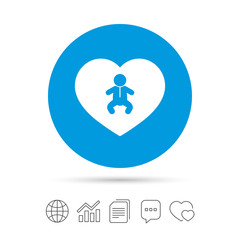 Love Baby infant icon. Toddler boy symbol.