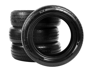 Car tires, isolated on white