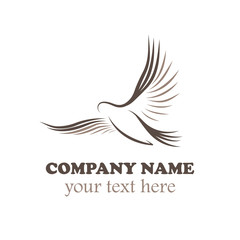 Obraz premium vector illustration of a flying bird, used as corporate logotype