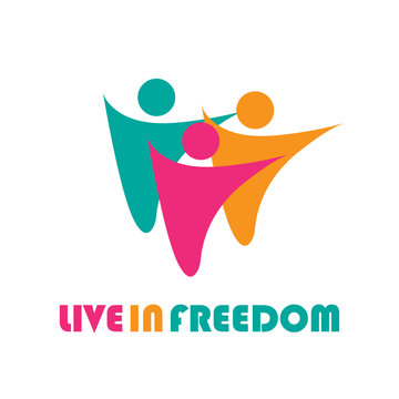 vector logo illustrating freedom, corporate logotype style