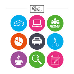 Office, documents and business icons.