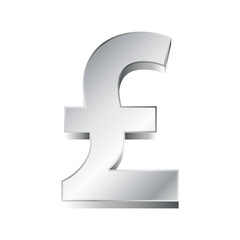 vector illustration of a silver pound sign on white background
