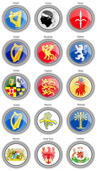 Set of icons. Coat of arms of the Europe. Vector.