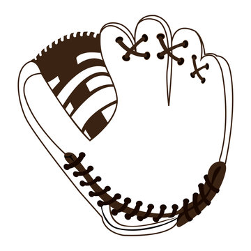 baseball mitt clip art black and white