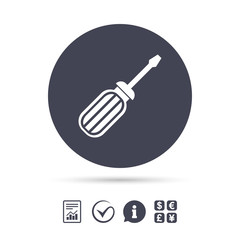 Screwdriver tool sign icon. Fix it symbol.