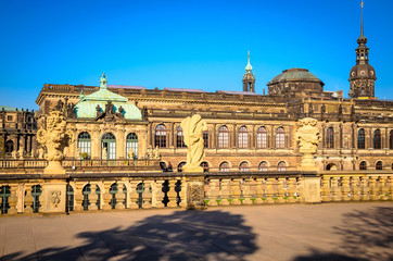 Fototapeta na wymiar Famous Zwinger palace (Der Dresdner Zwinger) Art Gallery of Dresden, Saxrony, Germany