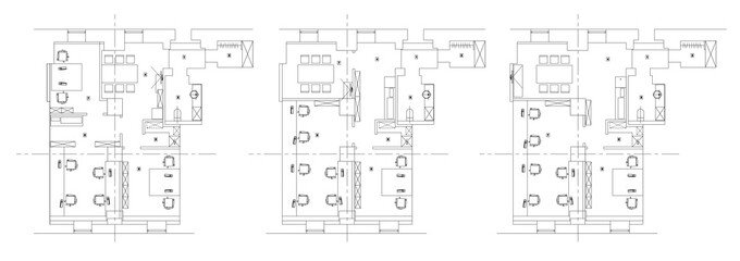 Standard office furniture symbols set