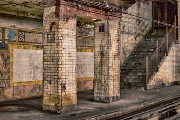 New York. NYC. NY. Old subway station.