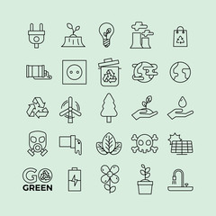 Green Ecology Environment Icon Set