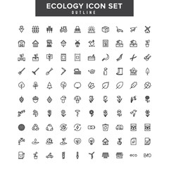 Ecology outline icon set