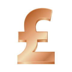 Obraz premium vector illustration of a bronze pound sign on white background